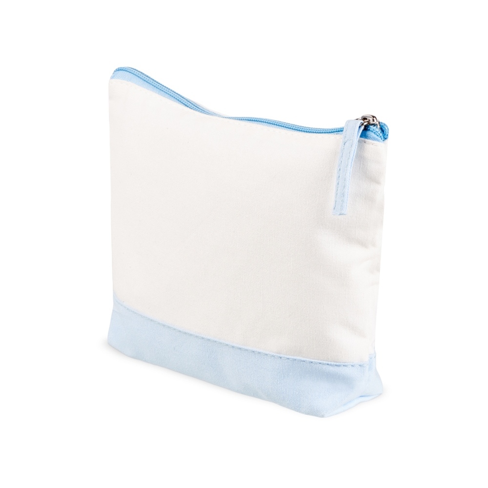 Косметичка хлопковая Cotton, белый/голубой